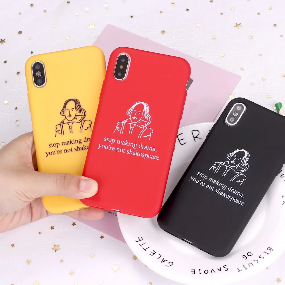 

For 11 Pro 8 8Plus X XR 7 7Plus XS Max 6 6S 5 SE Drama Shakespeare Memes Candy Silicone Phone Case Coque Funda