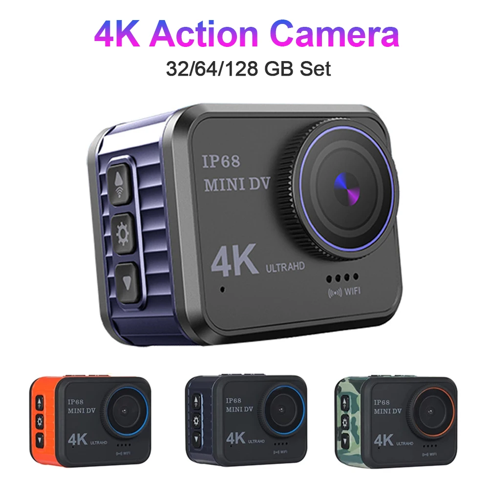 4K Ultra HD Mini Action Camera 10m Waterproof IP68 Sports Dash Cam Video Professional Camcorder Set | Электроника