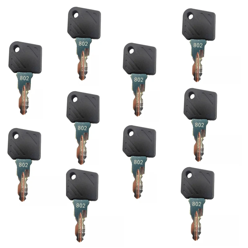 

10 Pcs 802 Ignition Switch Keys For Linde Forklift Ant Truck E16 - L12 Fit 1151 1152 1158 131 T16 T18 T20 T30 & 372 L14 L16