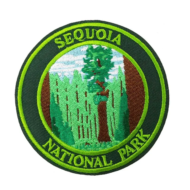 Вышитые термоклейкие нашивки в национальном парке Sequoia США путешествия сувенир