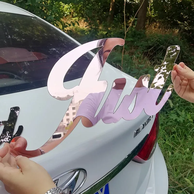 Mirror Rose Gold Name Sign Personalized Acrylic Wedding Name Signs Party Decor Backdrop Wall Hanger