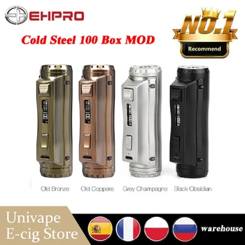 

Newest Ehpro Cold Steel 100 120W TC Box MOD with 0.0018S Ultrafast Firing Speed Power by 18650/20700/21700 battery vs Drag 2 Mod