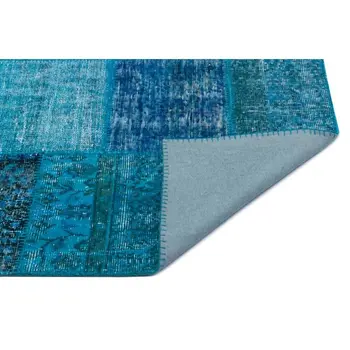 

Handmade Turquoise Vintage Overdyed Patchwork Area Rug 120x180 Cm-3'11''X5'11''