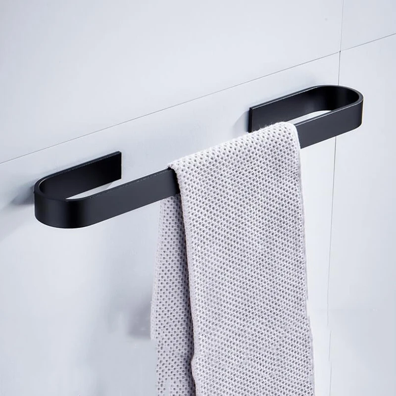 Space Aluminum Alloy Towel Holder Wall Mounted Hanger Organizer Waterproof Bathroom Kitchen Storage Rack Shelf Accessories