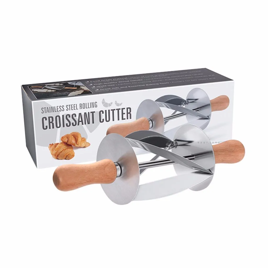 Stainless Steel Rolling Cutter for Making Croissant Bread Wheel Dough Pastry Knife Wooden Handle baking Kitchen #15 | Дом и сад