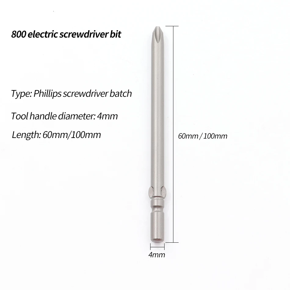 4MM Magnetic Srewdriver Bits 800 Cross Electric Batch Head S2 Alloy Steel Material Multi-standard Cross Phillips Hex Batch Tips — view 3