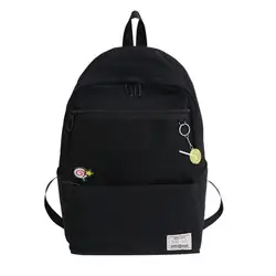 Женские Модные однотонный яркий цвет узор черный рюкзаки для отдыха Водонепроницаемый нейлоновый рюкзак сумка Mochila Escolar