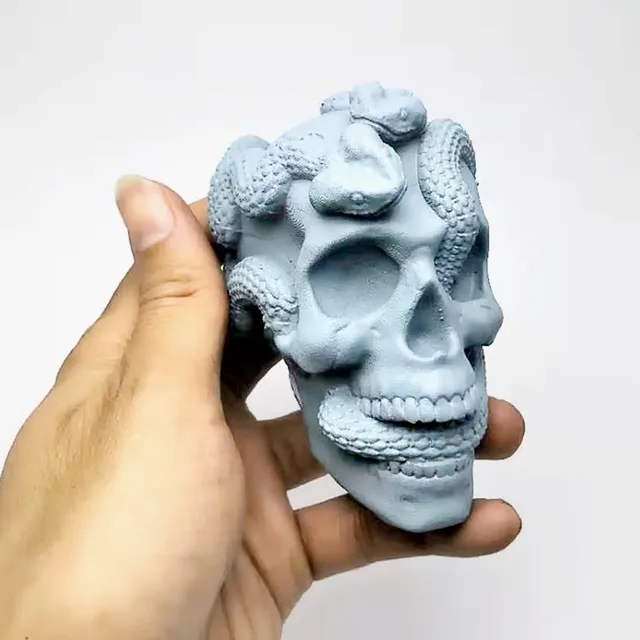 Moule à Gâteau En Silicone 3D Tête De Mort - 6 Cavités, Noir, Résistant De -40°C à 230°C, Pour Halloween Et Anniversaire
