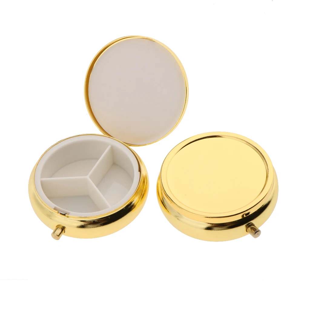 Pocket Size Round Travel Mini Capsule Vitamin Pill Organizer Medicine Tablet Box Case Holder Container