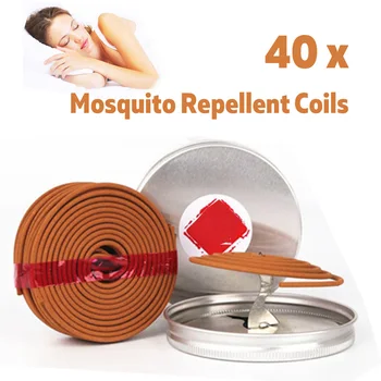 

40pcs/box Mosquito Killer Anti Mosquito Repellent Insect Killer Natural Sandalwood Fragrance Coil Incense Indoors Buddhist