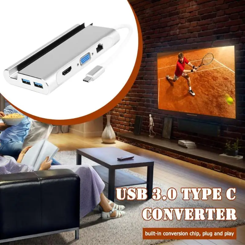 8 в 1 usb type-C концентратор мини-ПК RJ45 3 USB3.0 PD кронштейн для телефона адаптер для переключателя 2K HD HDMI адаптер для HDTV