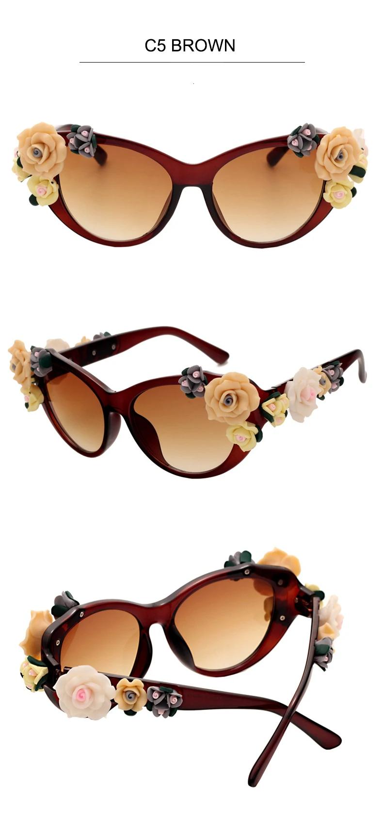 Charming Flower Fashion Cat Eye Sunglasses Women Oculos Vintage Cat Eyes Glasses Brand Designer Men Eyeglasses Shades UV400 O259 best sunglasses for women