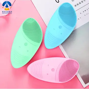 

Mini Electric Facial Cleansing Brush Silicone Sonic Face Cleaner Deep Pore Cleaning Skin Massager Face Cleansing Brush Device
