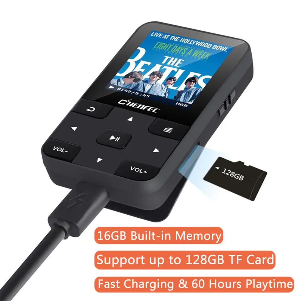 Спортивный MP3 плеер с мини зажимом Bluetooth 2020 новая версия плеера FM рекордером