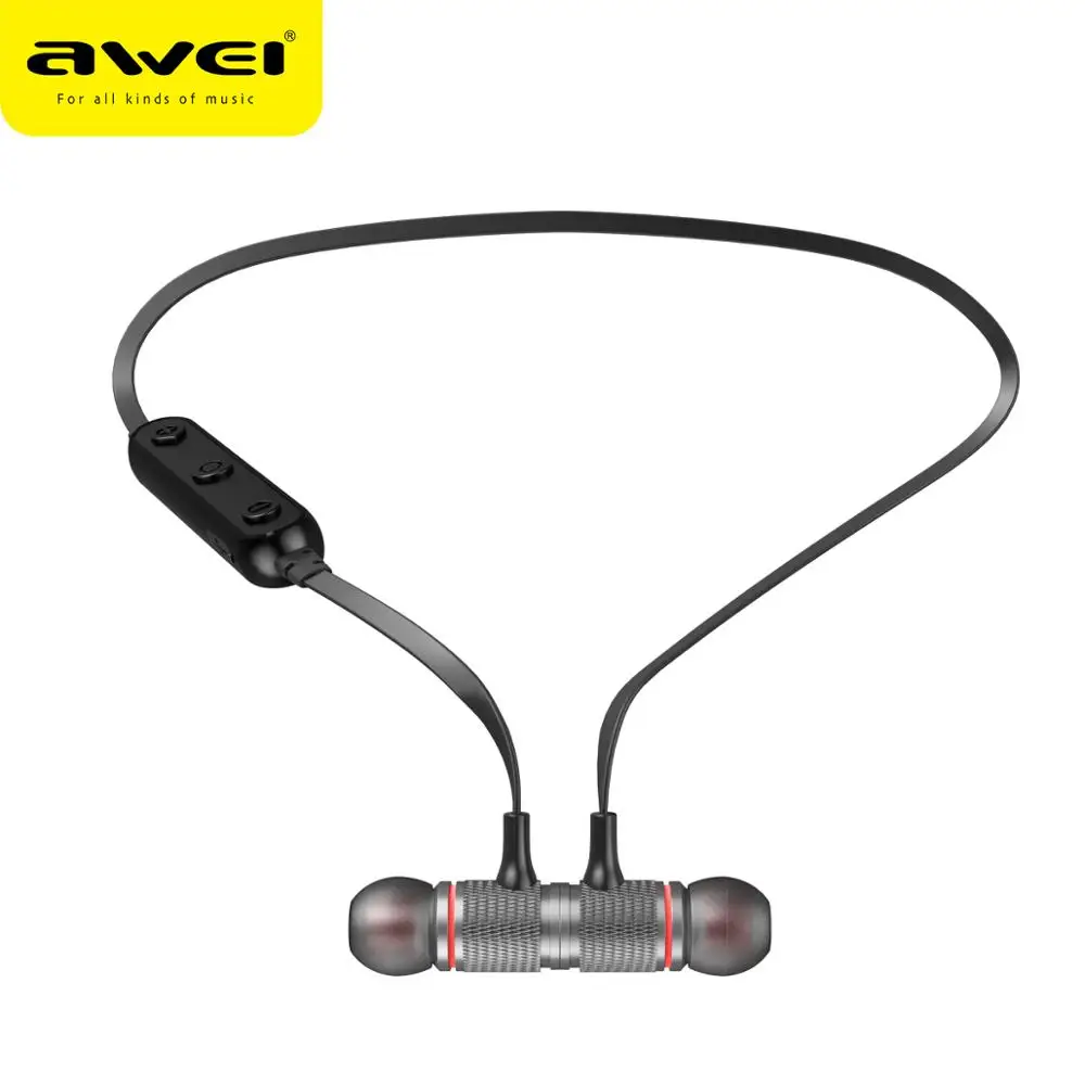 AWEI T12 Bluetooth наушники беспроводные наушники с микрофоном fone de ouvido супер бас Спортивная гарнитура для iPhone Xiaomi наушники - Цвет: Red with Black