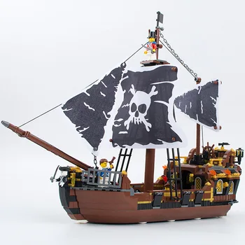 

Caribbean Pirates Black Pearl Ghost Ship Model Building Blocks Brick Set Compatible Technic Playmobil Toys