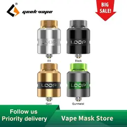 Зазор Geekvape петля RDA танк распылитель с W-образной палубой здания и сторона-к-дно воздушный поток и BF Pin электронная сигарета Geekvape петля танк