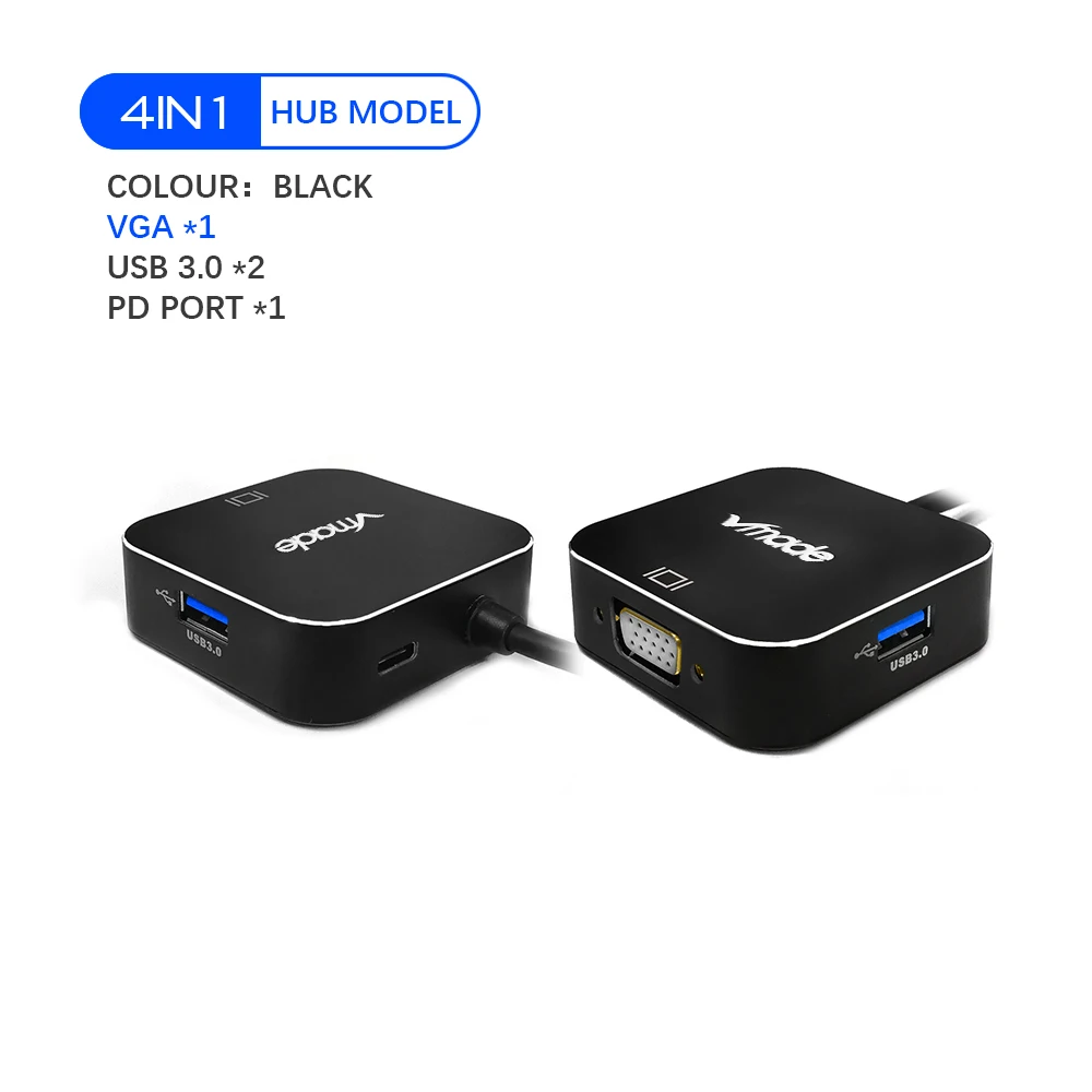 Type-C to VGA USB C к HDMI VGA адаптер USB 3,0 type C USB-C к VGA HDMI видео конвертеры адаптер для samsung Galaxy S10/S9/S8 huawei mate 20 - Цвет: Type-C to VGA