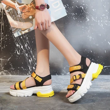 

Rimocy Comfortable Med Heels Sport Sandals Women Summer 2020 Classic Female Outdoor Platform Sandals Beach Casual Shoes Woman