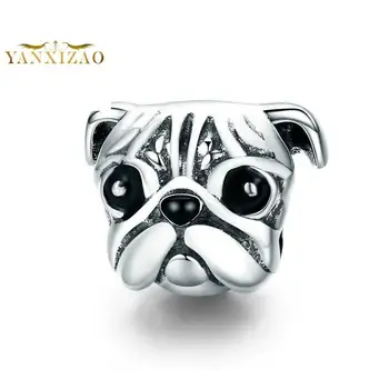 

Lovely Pug wholesale Diy 925 sterling silver original letter beads for jewelry making Fit charm pandora bracelet