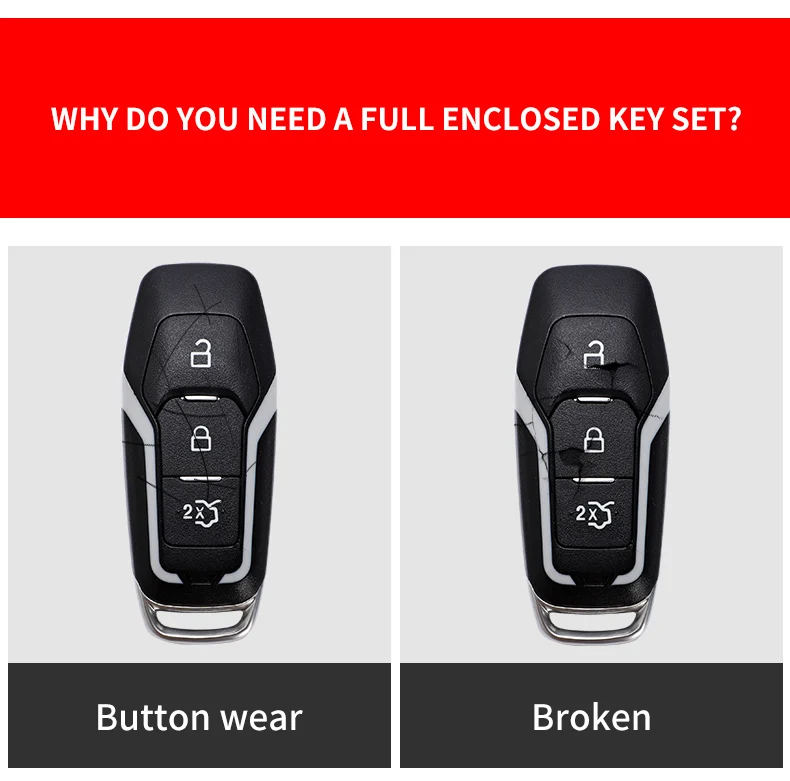 Carbon Fiber Car Smart Key Cover Case Fob Ford Fusion Mondeo Mustang F-150 Explorer Edge Protect Shell 2018 2021 Accessories - Hfd6eb31f622d47b298d20b97510b942a8