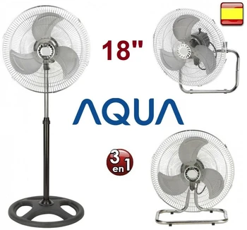 

Ventilador industrial de pie 18" PULGADAS sobremesa pared 3 EN 1 metalico