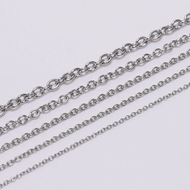 10 Pack Necklace Chains Bulk for Jewelry Making, Bulk Necklace Chains  Silver Plated Cable Chains for Jewelry Making