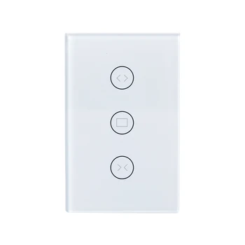 

Smart curtain switch APP wireless control Google assistant voice control tempered glass panel US standard switch