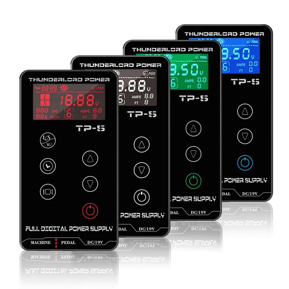 THUNDERLORD тату питание TP-5 интеллектуальный цифровой lcd сенсорный экран Макияж для вращающейся ручки пистолет татуировки машины поставки