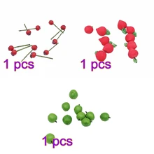 30 piezas mezcla de espino + cabeza de zanahoria roja + manzana verde miniatura frutas y vegetales juguetes modelo Cocina Comida Decoración(China)