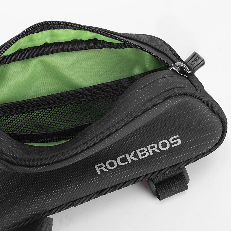ROCKBROS Cycling Bike Bicycle Top Front Tube Bag Waterproof Frame Bag Big Capacity 1.1L MTB Bicycle Pannier Reflective bike bag,bicycle bag,bike accessory,bike storage box