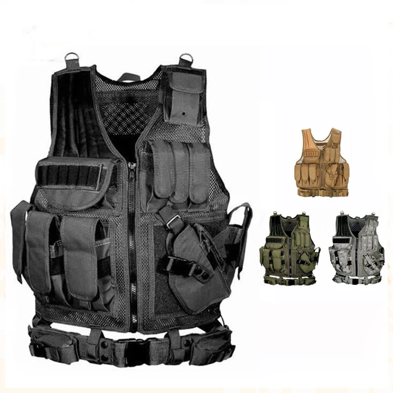 통기성 Molle 전술 조끼, 보디가드 전투 갑옷 조끼, 경비원 사냥, 야외 CS 게임, 에어소프트 훈련 배틀 재킷