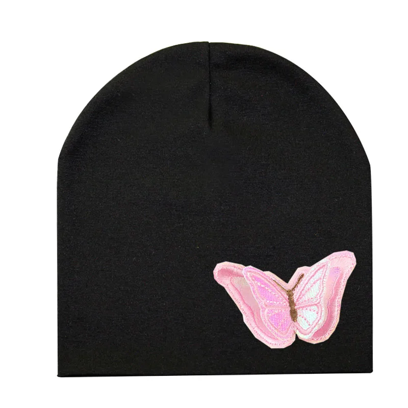 21 New Baby boy girl hat color butterfly cloth sticker Toddler Infant Beanie Hat Spring Autumn Winter Children's Hats kids beanies - Цвет: 21