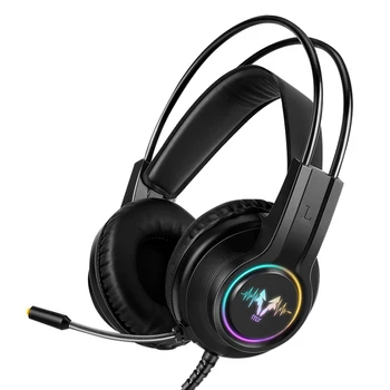 

H200 7.1 Gaming Headset Headphones with Microphone for PC Computer Professional Gamer Earphone Surround Sound RGB Light