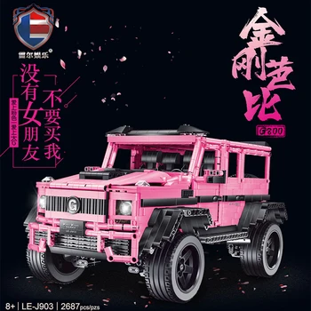 

MOC Technic Series RC Car Pink Jeeps SUV G500 AWD Off-road Vehicle Model Kit Building Blocks Bricks Educational KIDS TOYS Gifts