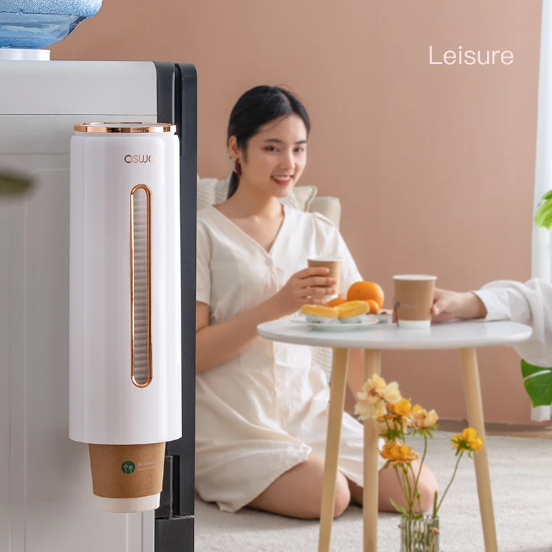 Cup Dispenser Holder Wall Mounted Automatic Disposable Cup Storage Rack Organizer Water Dispenser Holder