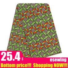 Настоящий гарантированный настоящий голландский воск высокого качества, ткань с принтом, 6 ярдов, африканская ткань для шитья, 120402