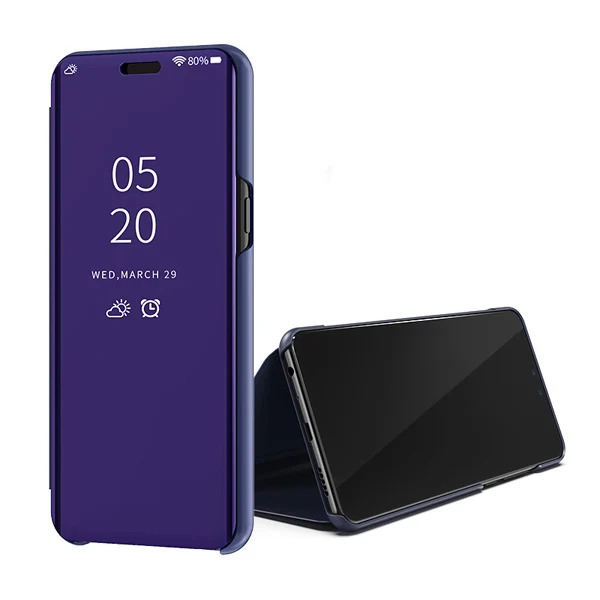 Purple Умный зеркальный флип-чехол для huawei Honor 20 10 Lite Pro 9X8X9 8 8A 8C 8S Play View 10 20 V10 V20 чехол для телефона Coque - Цвет: Purple