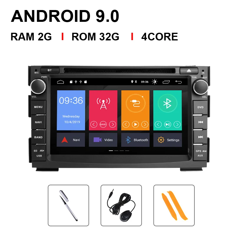 4 Core 32 ROM Ips DSP 4G 64 Гб 2 Din Android 9,0 Автомобильный GPS DVD для KIA Ceed 2009 2010 2011 2012 Мультимедиа авто радио навигация головное устройство стерео - Цвет: 4 Core 32 ROM