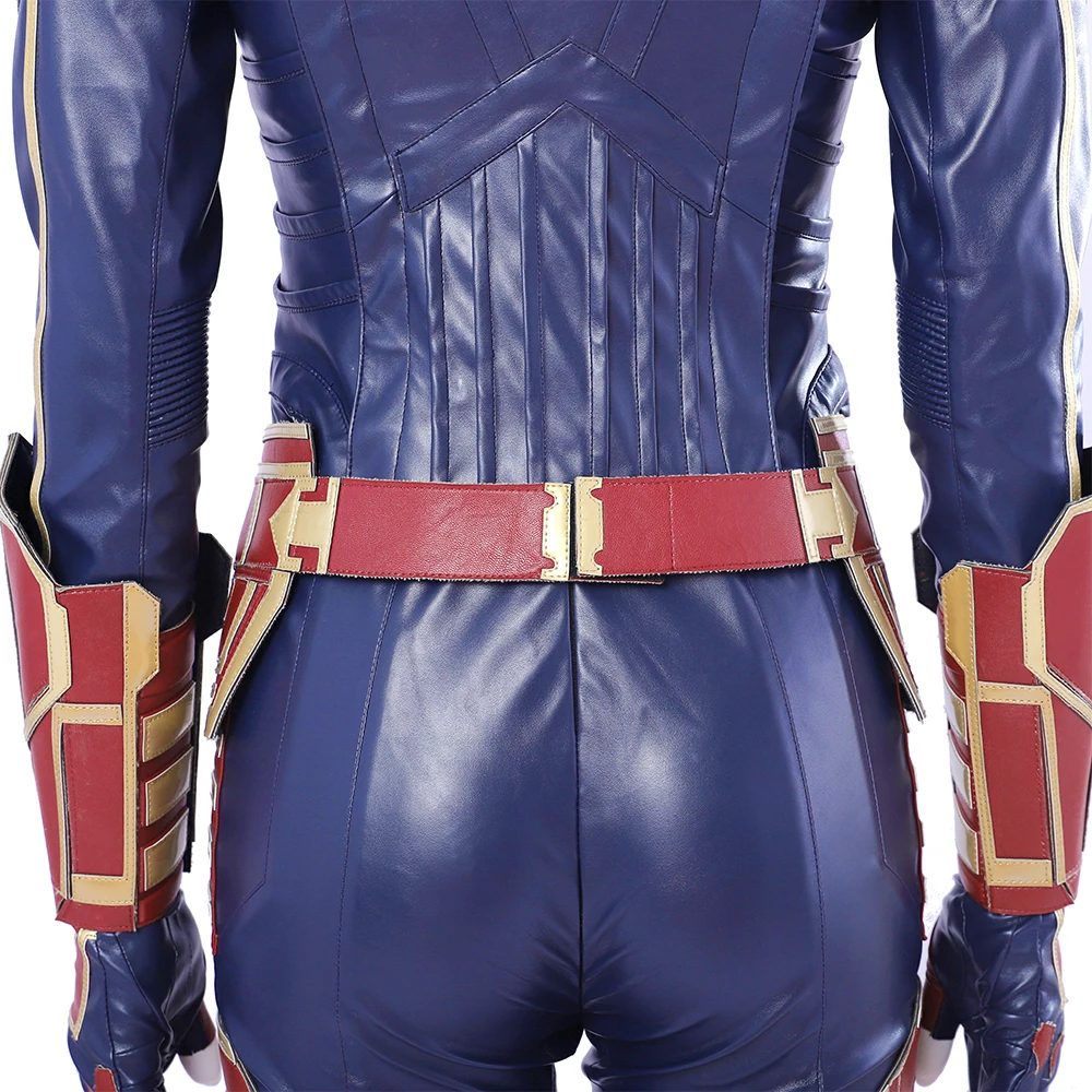 MMGG Хэллоуин капитан, для косплея Marvel Carol Danvers Косплей Костюм кожаный комбинезон высокого качества изготовление под заказ размер
