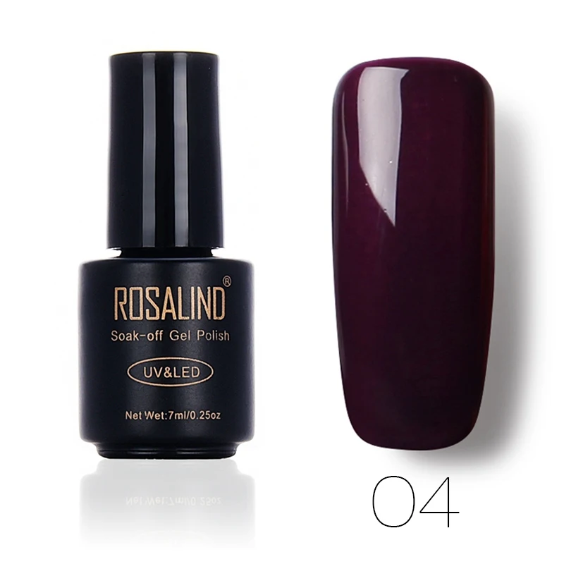 ROSALIND Гель-лак для ногтей 7 мл чистый цвет замачиваемый УФ-гель стойкий лак для ногтей Дизайн ногтей Гель-лак для ногтей - Цвет: 04
