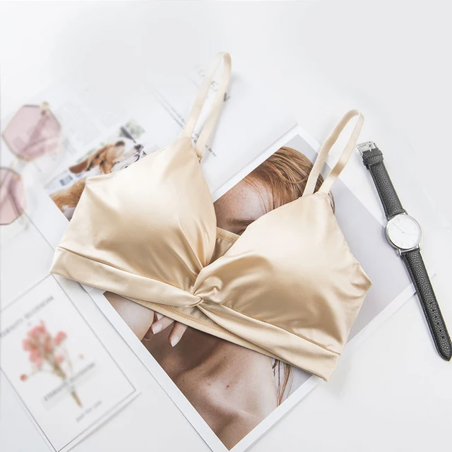 2021 Female Summer Crop Tank Top Women Fashion Deep V Lace Bras Embroidery Floral Tank Top Bra Wrapped Chest Camisole Padded Bra nude 2