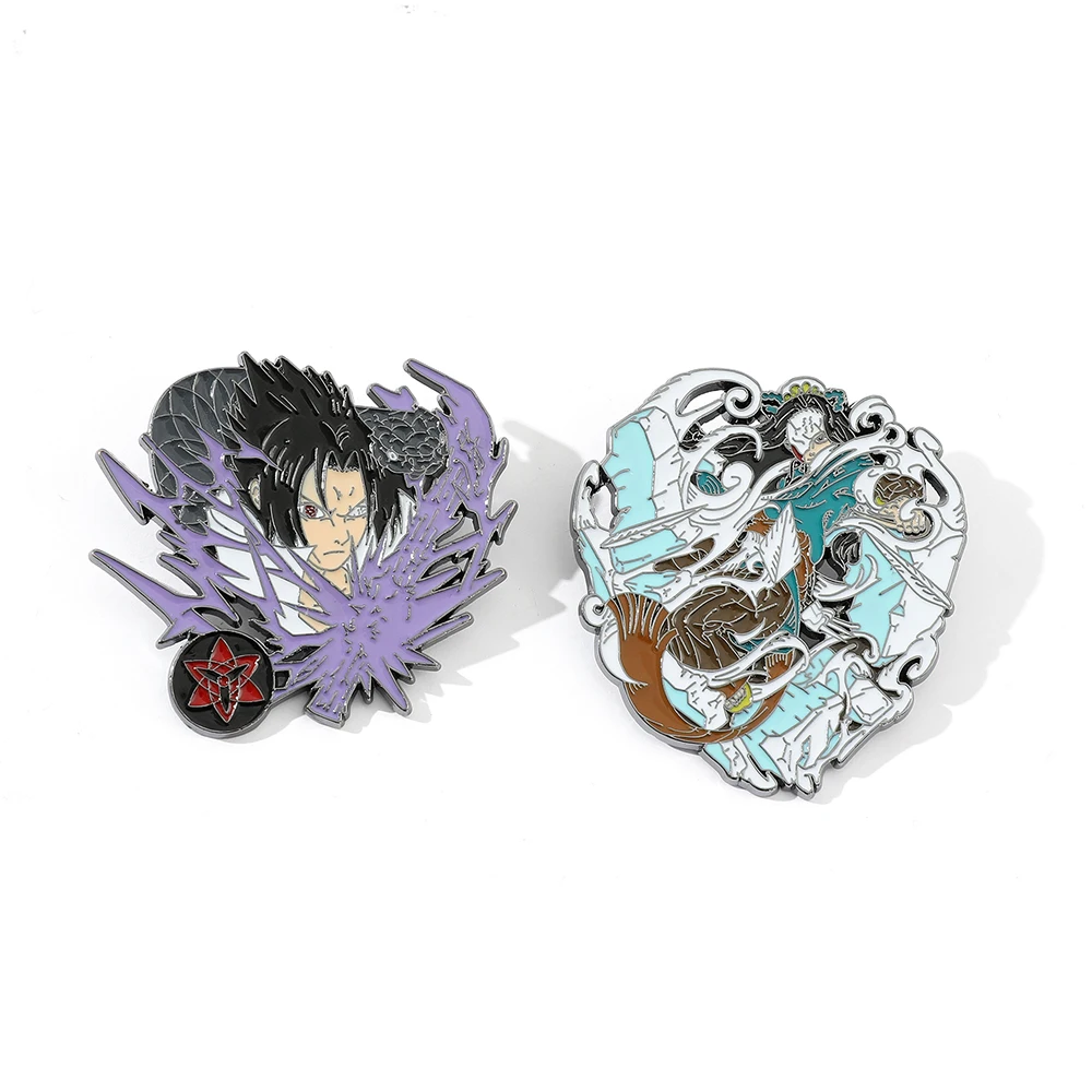 Японский аниме Uchiha Sasuke Haku ninja брошь для мужчин и женщин рюкзак одежда Cos ювелирные