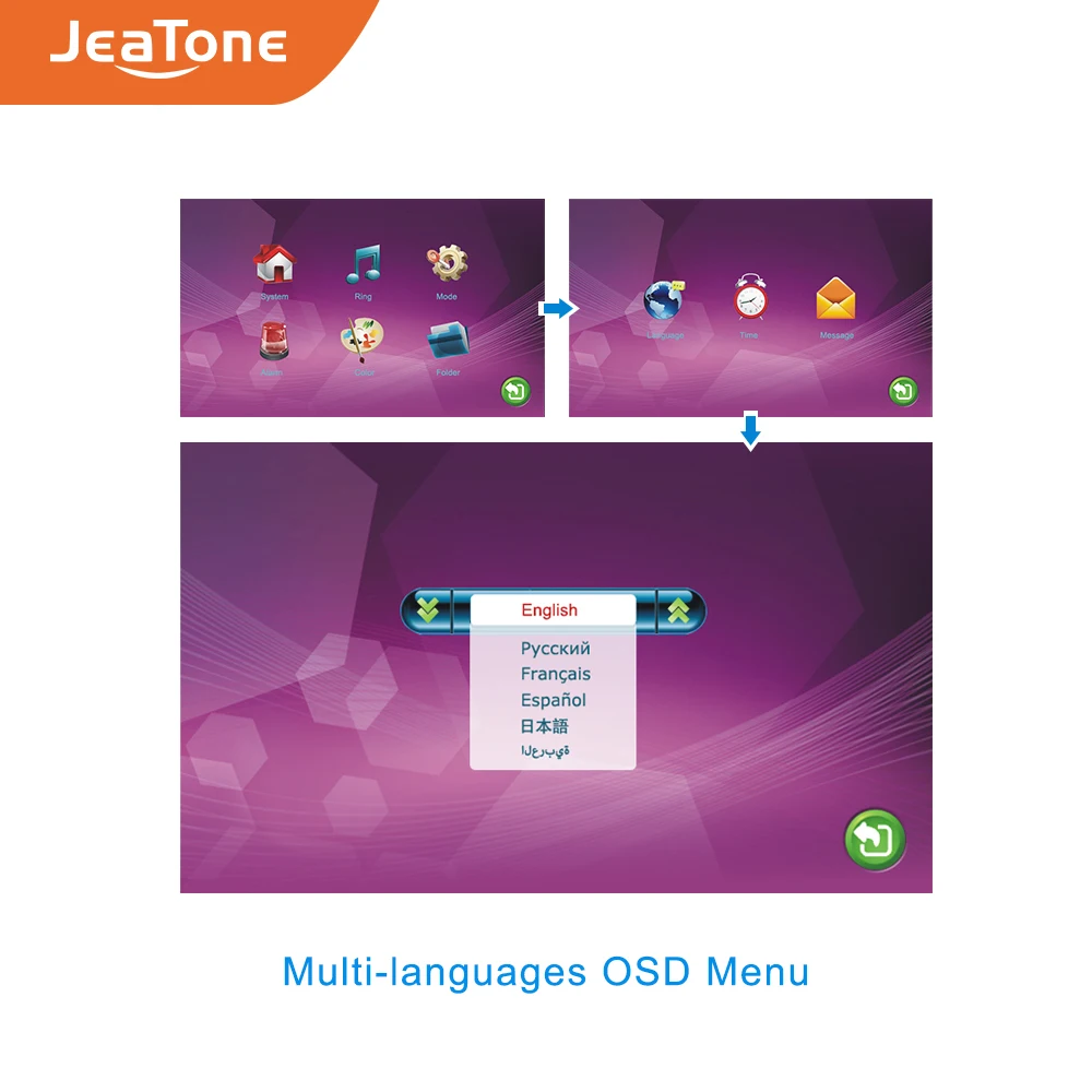 Проводной видеодомофон Jeatone с сенсорным экраном 7 дюймов система доступа 3
