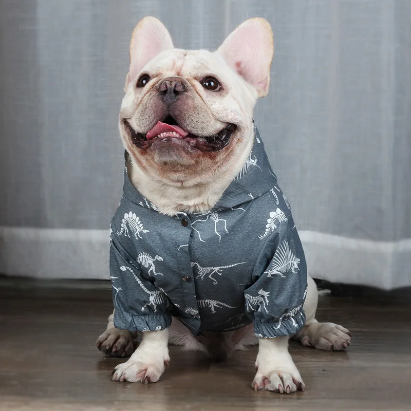 Весенне-осенняя одежда для собак Poodle Bichon Schnauzer Pug одежда французская одежда для бульдога рубашка Вельш-корги пальто костюм для домашних животных