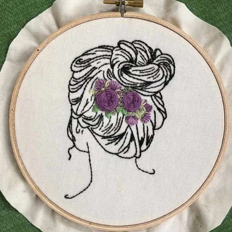 Ceny Haft diy do ręcznego haftowania zestaw dla początkujących zestaw do haftowania nowoczesny haft Hoop sztuki haftowany wzór haftowana wstążka