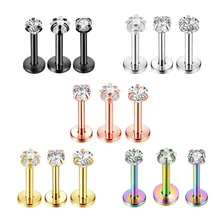 3 шт./компл. Красочные Модные хирургические Сталь, украшение для пирсинга губ Бары стиль Сексуальная губная серьга кольца пирсинг ювелирные изделия тела пирсинг для Для мужчин