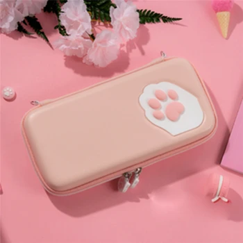 

Cute Cartoon Cat Paw Storage Bag for Nintend Switch/Switch Lite Game Console Protective Pouch Portable Travel Carrying Case