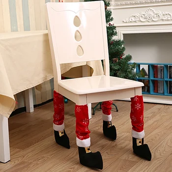 

Christmas Restaurant Table Chair Leg Feet Socks Sleeves Cover Decoration Christmas Party Decor #