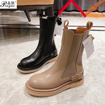 

Size 30-40 Women Half Short Boots Real Leather Patchwork Women Winter Autumn Shoes Fashion Cool Short Boots Women